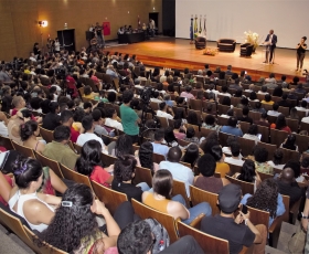 Aula Inspira UnB 2023-1 “Queremos te encontrar” com o Ministro dos Direitos Humanos e da Cidadania, Silvio Almeida. Foto: Beto Monteiro/Ascom UnB. 27/03/2023